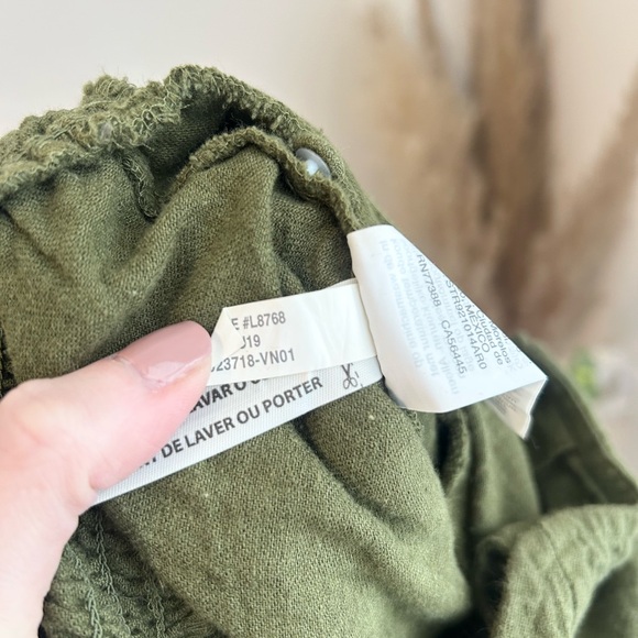 Madewell Linen Blend Olive Green Jumpsuit - Size 10 - Picture 9 of 9